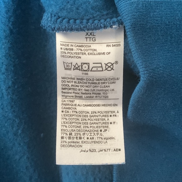 ✨GAP BLUE HOODIE SIZE XXL - Picture 4 of 4